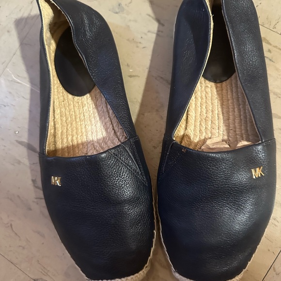 Michael Kors Navy Women's leather Loafers with Gold Accents - Picture 2 of 5